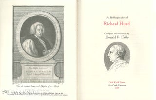 Order Nr. 55470 THE BIBLIOGRAPHY OF RICHARD HURD. Donald D. Eddy