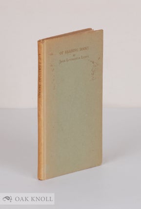 Order Nr. 55594 OF READING BOOKS. John Livingston Lowes
