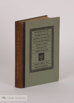 Order Nr. 55931 FLORENTINE BOOK FAIR; THE BOOK SECTION OF THE EXPOSITION. Theodore Koch