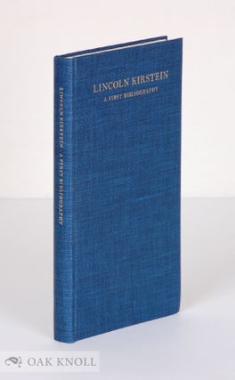 Order Nr. 56004 LINCOLN KIRSTEIN, THE PUBLISHED WRITINGS 1922-1977. Harvey Simmonds