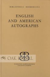 Order Nr. 56044 ENGLISH AND AMERICAN AUTOGRAPHS IN THE BODMERIANA. Margaret Crum