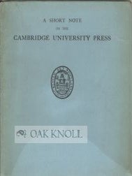 Order Nr. 56228 THE UNIVERSITY PRESS, CAMBRIDGE