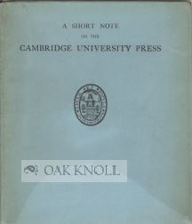 THE UNIVERSITY PRESS, CAMBRIDGE