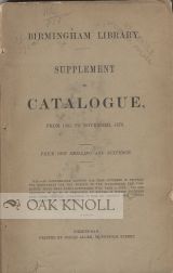 Order Nr. 56542 SUPPLEMENT TO CATALOGUE, FROM 1863 TO NOVEMBER 1873.
