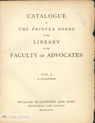 CATALOGUE OF THE PRINTED BOOKS.