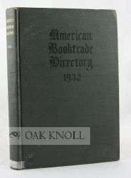 Order Nr. 56774 AMERICAN BOOKTRADE DIRECTORY, 1925, INCLUDING LISTS OF PUBLISHERS, BOO