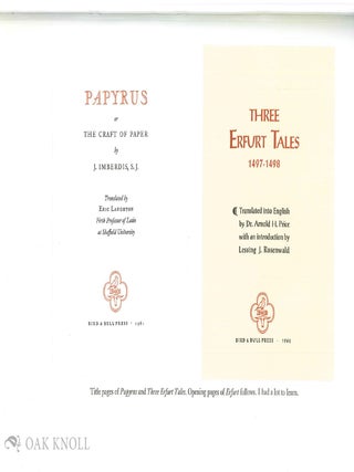VIGNETTES, AN ECLECTIC ASSEMBLAGE OF ANECDOTES ABOUT PAPERMAKING.