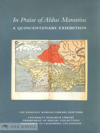 Order Nr. 56890 IN PRAISE OF ALDUS MANUTIUS. H. George Fletcher