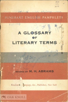 Order Nr. 56898 A GLOSSARY OF LITERARY TERMS. M. H. Abrams