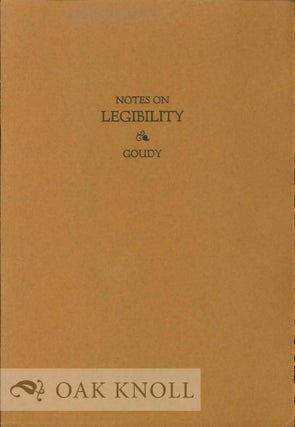 Order Nr. 57092 NOTES ON LEGIBILITY. Frederic W. Goudy