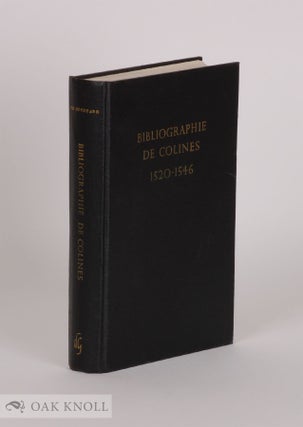 Order Nr. 57617 BIBLIOGRAPHIE DES EDITIONS DE SIMON DE COLINES, 1520-1546. Ph Renouard