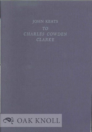 Order Nr. 57826 TO CHARLES COWDEN CLARKE. John Keats