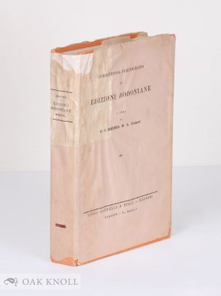 Order Nr. 58378 COMPENDIOSA BIBLIOGRAFIA DI EDIZIONI BODONIANE. H. C Brooks