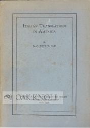 Order Nr. 58584 ITALIAN TRANSLATIONS IN AMERICA. N. C. Shields