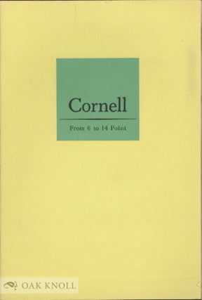 Order Nr. 58619 A COMPLETE SHOWING INTERTYPE CORNELL FROM SIX TO FOURTEEN POINT. Intertype
