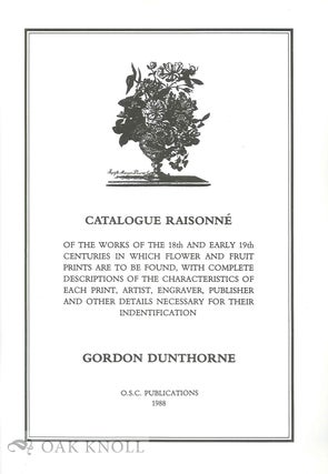 Order Nr. 59339 CATALOGUE RAISONNE OF THE WORKS OF THE 18TH AND EARLY 19TH CENTURIES IN WHICH...