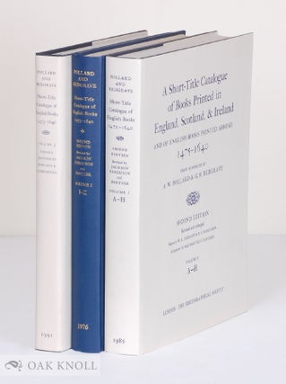 A SHORT-TITLE CATALOGUE OF BOOKS PRINTED IN ENGLAND, SCOTLAND, & IRELAND. A. W. Pollard, G R.