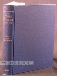 Order Nr. 60376 A BIBLIOGRAPHY OF THE MUSICAL WORKS PUBLISHED BY JOHN WALSH DURING THE YEARS...