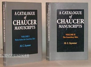 Order Nr. 60597 A CATALOGUE OF CHAUCER MANUSCRIPTS. M. C. Seymour