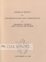 Order Nr. 60900 ORDER OF SERVICE FOR THE REDEDICATION AND CONSECRATION OF IMMANUEL CHURCH, NEW...