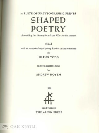 SHAPED POETRY.
