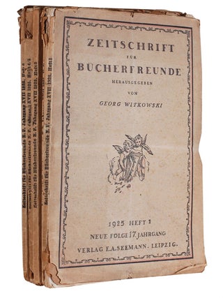 Order Nr. 61807 ZEITSCHRIFT FUR BUCHERFREUNDE. Georg Witkowski