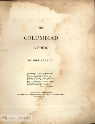 Order Nr. 62258 THE COLUMBIAD, A POEM. Joel Barlow