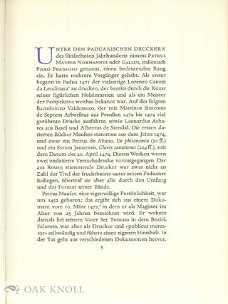 DIE EINZIGARTIGE CHRONIK EINER INKUNABEL: PETRUS MAUFERS DRUCK DES AVICENNA, KOMMENTARS VON GENTILE DA FOLIGNO, PADUA 1477.