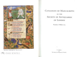 CATALOGUE OF MANUSCRIPTS IN THE SOCIETY OF ANTIQUARIES OF LONDON.