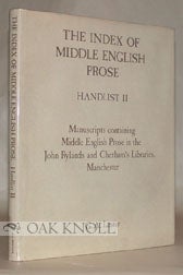 Order Nr. 62559 MANUSCRIPTS CONTAINING MIDDLE ENGLISH PROSE IN THE JOHN RYLANDS UNIVERSITY...