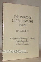 Order Nr. 62564 MANUSCRIPTS CONTAINING MIDDLE ENGLISH PROSE IN PARISIAN LIBRARIES. James Simpson