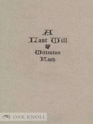 Order Nr. 63663 A LAST WILL, WILLISTON FISH