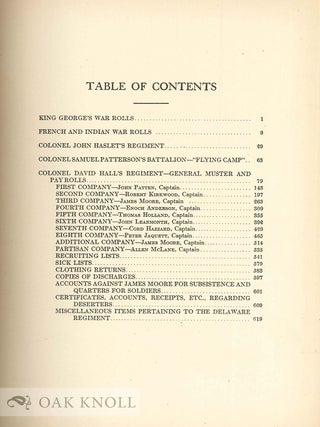 DELAWARE ARCHIVES, MILITARY AND NAVAL RECORDS