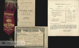 Order Nr. 67912 CONSTITUTION AND BY-LAWS OF FRIENDSHIP LODGE, NO.22, I.O.O.F., HOCKESS IN, DELAWARE