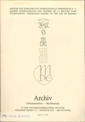 Order Nr. 68990 ARCHIV, DOKUMENTATION - BUCHBESTAND IN DER UNIVERSITÄTSBIBLIOTHEK MÜNSTER