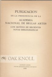 Order Nr. 69223 PUBLICACION DE LA PRESIDENCIA DE LA ACADEMIA NACIONAL DE BELLAS ARTES CON MOTIVO...