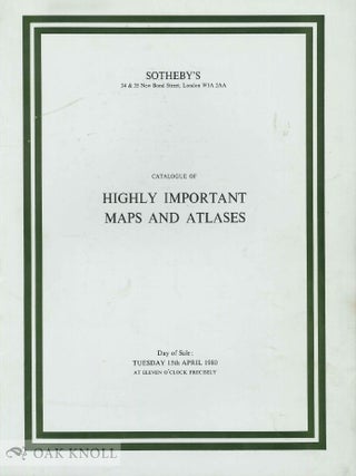 Order Nr. 69278 CATALOGUE OF HIGHLY IMPORTANT MAPS AND ATLASES