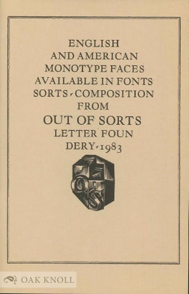 Order Nr. 69347 ENGLISH AND AMERICAN MONOTYPE FACES AVAILABLE IN FONTS, SORTS, OR MACHINE...