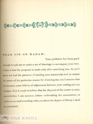 FORM LETTERS, ILLUSTRATOR TO AUTHOR