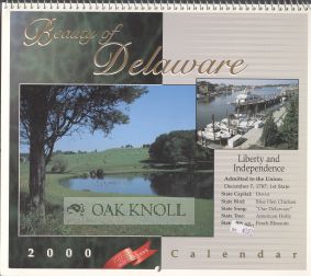Order Nr. 69414 BEAUTY OF DELAWARE, OFFICIAL CALENDAR OF THE MILLENNIUM.