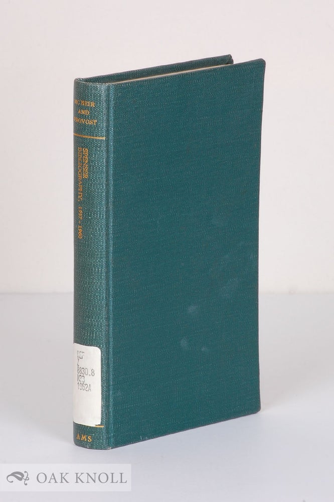 Order Nr. 69467 ANNOTATED BIBLIOGRAPHY OF EDMUND SPENSER, 1937-1960. Waldo F. McNeir, Foster Provost.