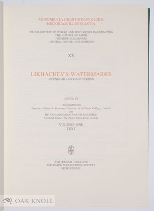 LIKHACHEV'S WATERMARKS, AN ENGLISH-LANGUAGE VERSION.