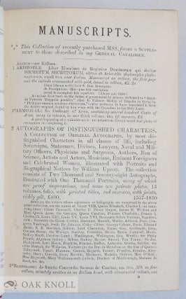 Order Nr. 71373 GENERAL CATALOGUE OF BOOKS OFFERED TO THE PUBLIC AT THE AFFIXED PRICES BY BERNARD...