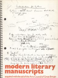 Order Nr. 71982 MODERN LITERARY MANUSCRIPTS ACQUIRED WITH THE AID OF ART COUNCIL OF GREAT...