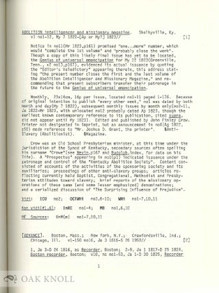 HISTORY AND ANNOTATED BIBLIOGRAPHY OF AMERICAN RELIGIOUS PERIODICALS AND NEWSPAPERS ESTABLISHED FROM 1730 THROUGH 1830, WITH LIBRARY LOCATIONS AND MICROFORM SOURCES.