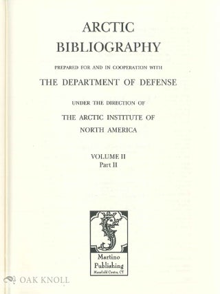 ARCTIC BIBLIOGRAPHY.