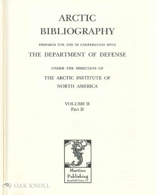 ARCTIC BIBLIOGRAPHY.