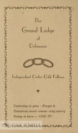 Order Nr. 72803 THE GRAND LODGE OF DELAWARE, INDEPENDENT ORDER OF ODD FELLOWS