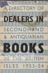 Order Nr. 73488 A DIRECTORY OF DEALERS IN SECONDHAND, 1957-58
