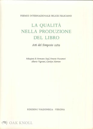 Order Nr. 73946 LA QUALITA NELLA PRODUZIONE DEL LIBRO. Martino Mardersteig